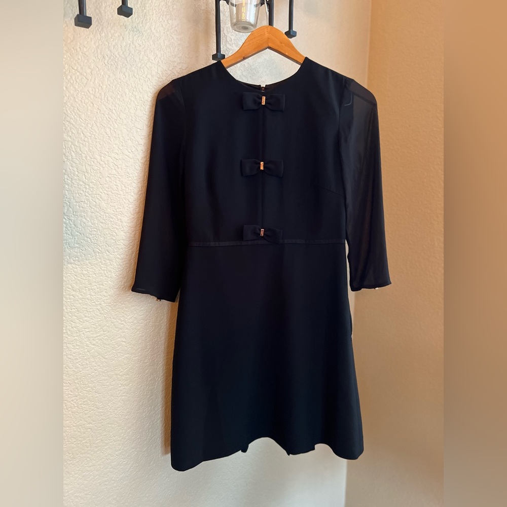 Ted Baker Black Dress with Bow Details size 1